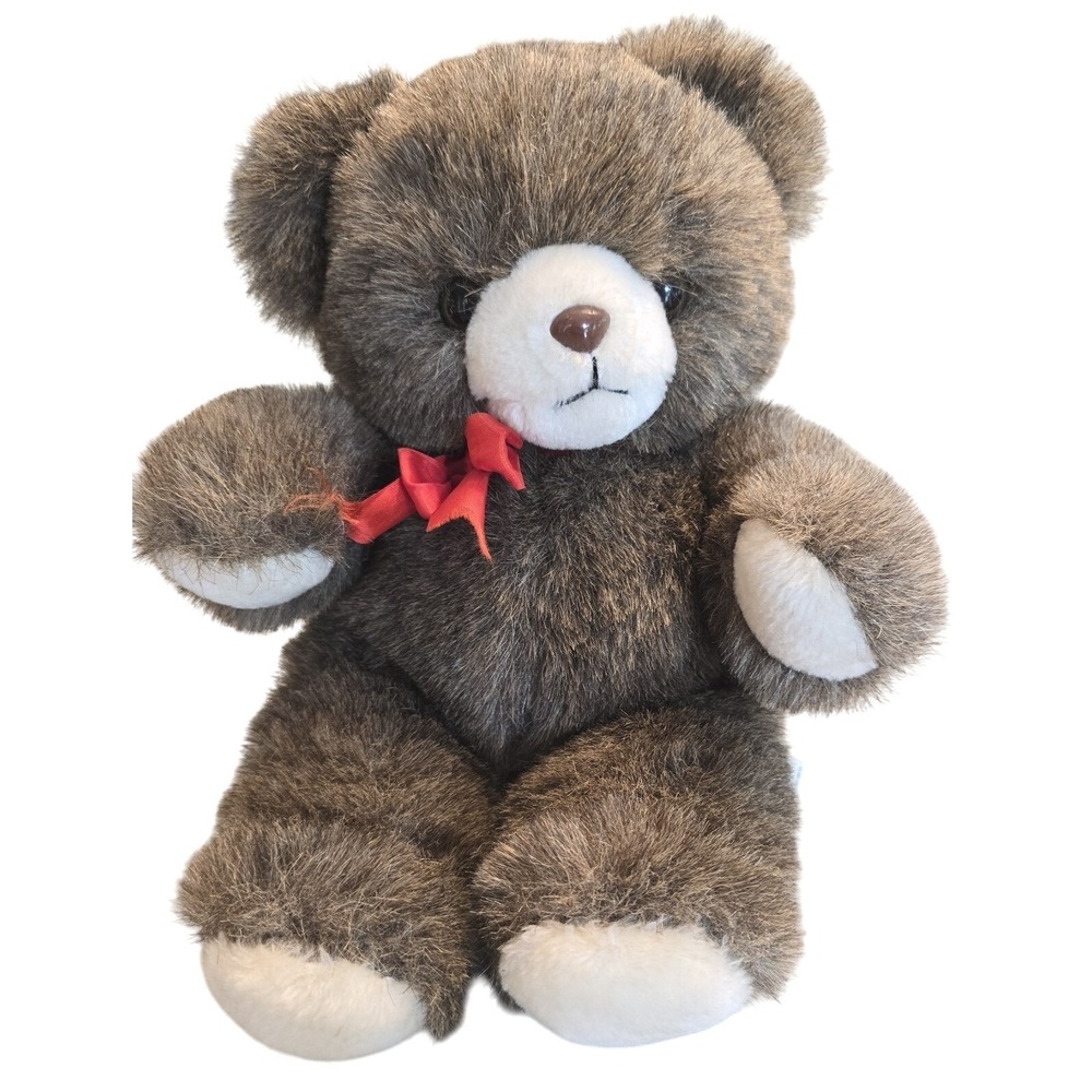 VTG 1980s AmToy Brown Teddy Bear Plush 10" Made‎ in Korea American Greetings